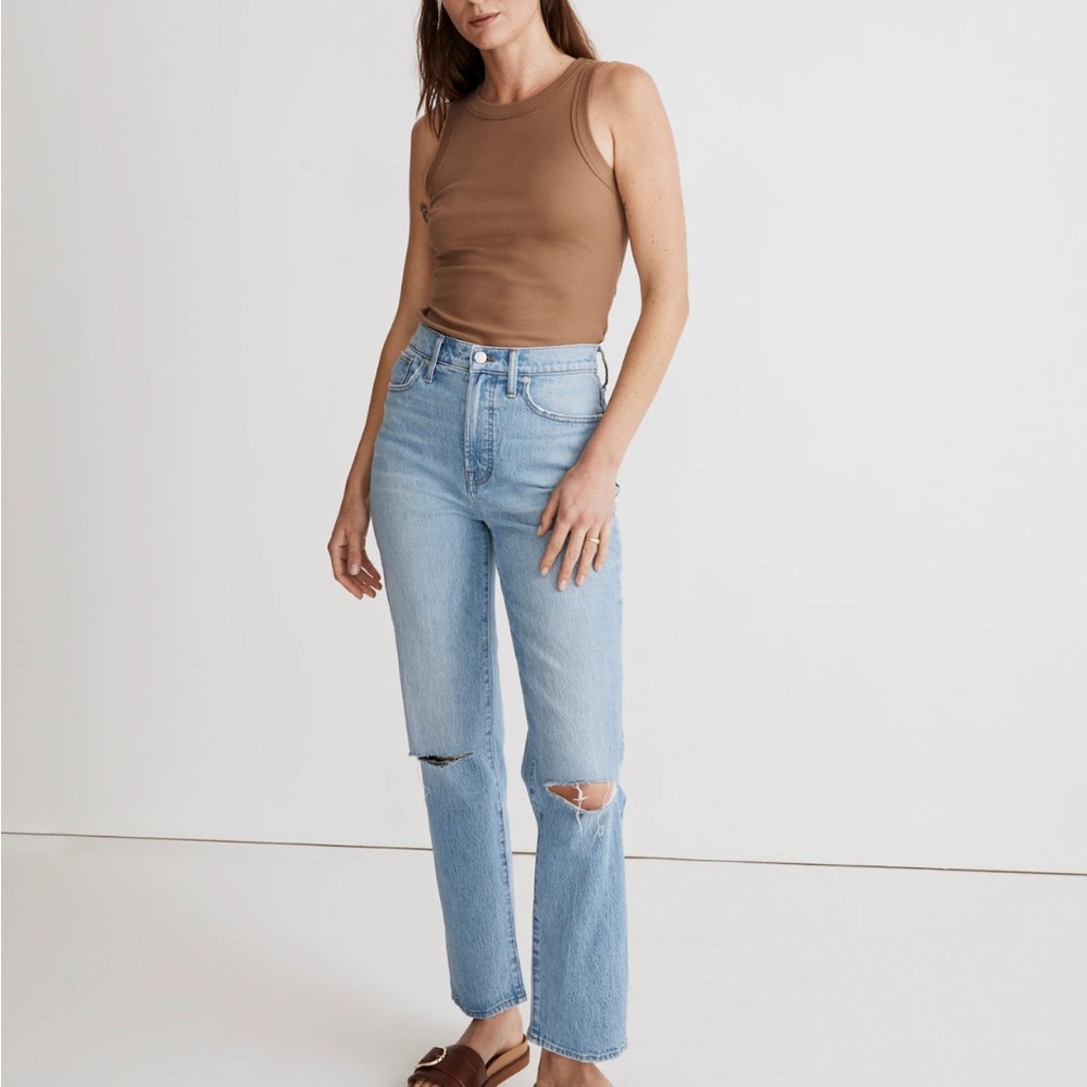 Madewell The‎ Perfect Vintage Straight Distressed Denim Westanna Wash Sz 29
